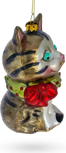 Vista 3 de Adorno navideño de cristal soplado con collar brillante