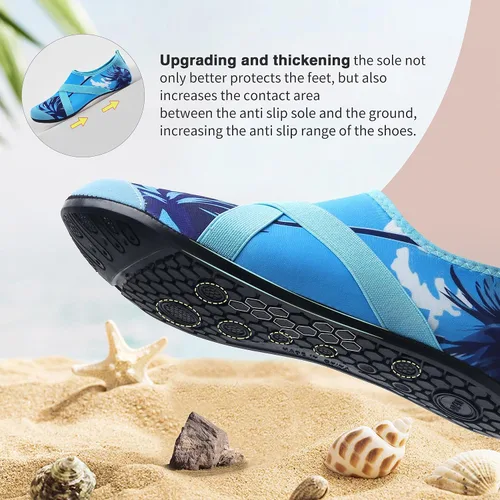 Vista 4 de Calcetines acuáticos, zapatos de agua para playa, calcetines de yoga descalzos de secado rápido para surf, piscina, natación, zapatos para mujeres