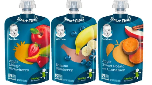 Vista 2 de Gerber Bolsas de comida para bebés, paquete variado de aperitivos para niños pequeños (18 unidades) Gerber Baby Snacks Puffs Paquete variado