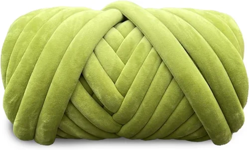 Vista 10 de Hilo de terciopelo grueso y voluminoso para tejer con brazo gigante, peso de tubo súper suave, esponjoso, para hacer a mano, hilo lavable