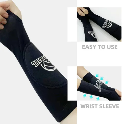 Vista 3 de 1 par de codos acolchados protectores de brazo deportivos para voleibol y baloncesto, soporte de compresión, almohadillas protectoras para brazos