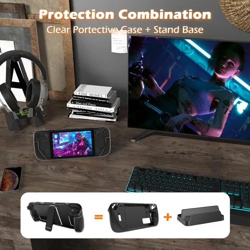 Vista 6 de Daydayup Funda protectora con soporte para cubierta de vapor protector de cubierta con base de soporte funda protectora completa compatible