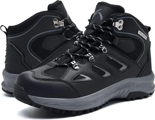 Vista 2 de UPSOLO Botas de senderismo para hombre al aire libre para senderismo