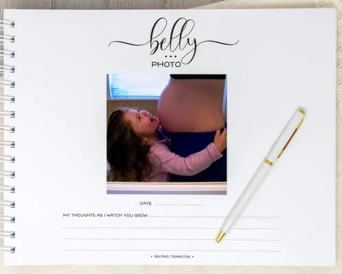 Vista 15 de Personalized Twin Pregnancy Journal (8 Center Designs) - Hardcover Pregnancy Memory Book Customized with Babies’ Names, Nicknames or Phrase