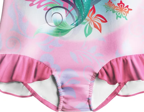 Vista 7 de Traje de baño de sirena para niñas, pequeña princesa con volantes, traje de baño de una pieza, vacaciones de verano para niños de 3 a 7 años