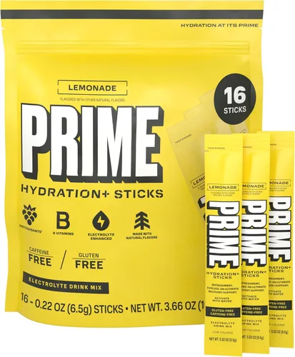 Vista 9 de PRIME - 16 barritas de hidratación en polvo, una porción, electrolitos en polvo, sobre la marcha, BCAA, vitaminas B, antioxidantes, bajo en azúcar