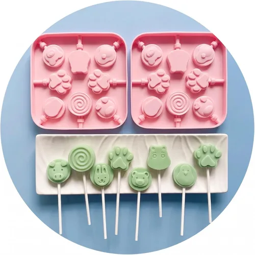 Vista 6 de Silicone Lollipop Mold Set,Animal Candy Sucker Mold (2pcs Animal)