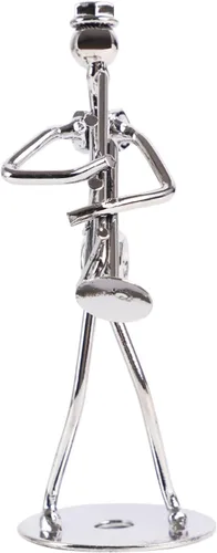 Vista 14 de Pequeña escultura de hierro, músico de metal, decoración de figuras de arte, regalo de estatua de hombre musical, exhibición para escritorio
