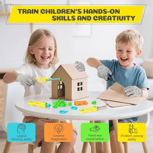 Vista 3 de Herramientas de cartón para niños, cortador seguro STEM Kit de construcción