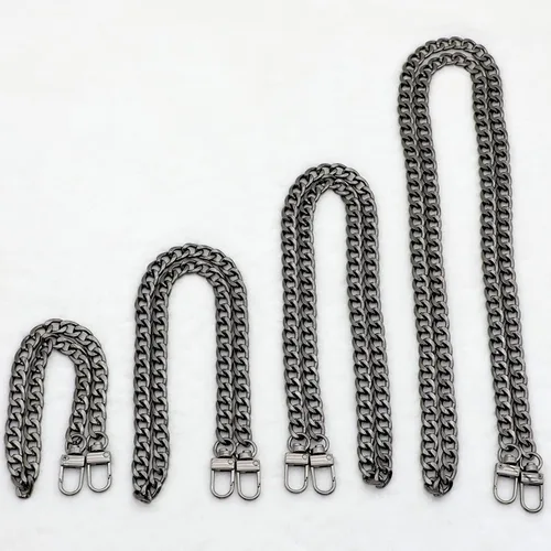 Vista 6 de RAPUDA Correa de cadena para bolso, 4 piezas de diferentes tamaños, correas de cadena para bolso, correas de cadena de metal para bricolaje de Negro
