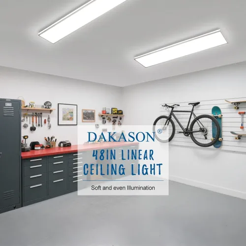 Vista 7 de DAKASON Lámpara de techo LED rectangular de 4 pies para cocina/lavandería, 48 W envolvente 3/4/5000K seleccionable, luces lineales cableadas