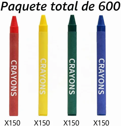 Vista 3 de Madisi Paquete de crayones a granel, tamaño regular, 4 colores, 150 paquetes, 600