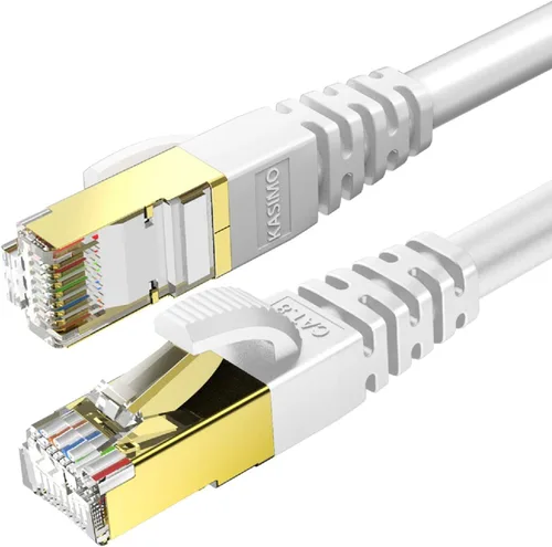 Vista 12 de KASIMO Cable Ethernet Cat 8 de 5 pies, cable LAN de red Cat8 de alta velocidad de 40 Gbps con conector RJ45 chapado en oro cable blindado SFTP