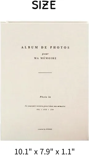Vista 6 de Álbum de fotos con tapa dura coreana simple y estética, de 4 x 6 pulgadas, para parejas, familia, bebés, bodas. Tiene capacidad para 100 fotos