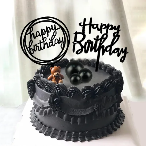 Vista 5 de Juego de 25 adornos de acrílico para pastel de cumpleaños, números 0-9, decoración de pastel en forma de bola (negro)