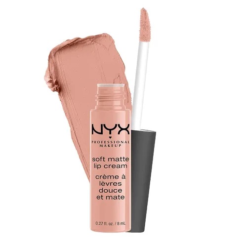 Vista 25 de NYX PROFESSIONAL MAKEUP - Crema labial mate y suave, lápiz labial líquido ligero, Abu Dhabi (rosa profundo-beige)
