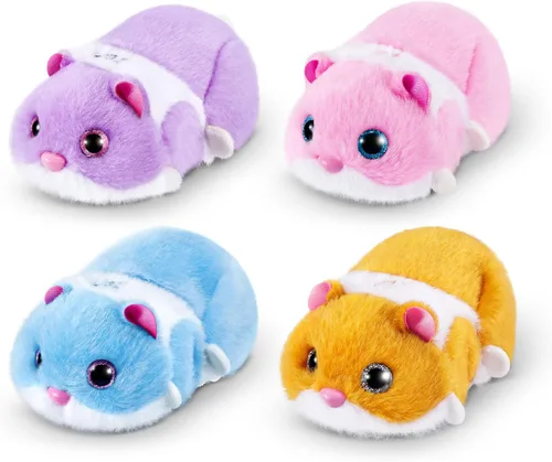 Vista 4 de Pets Alive Hamstermania (azul) por ZURU Hamster, mascota electrónica, más de 20 sonidos interactivos, juguete de pelota de hámster para niñas y niños