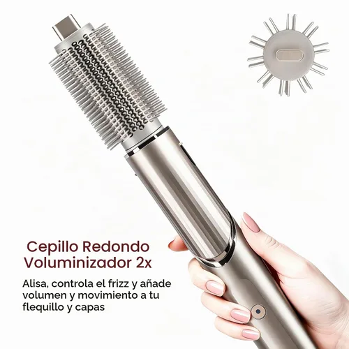 Vista 7 de Cepillo voluminizador redondo mejorado para Shark FlexStyle, accesorio de cepillo redondo compatible con Shark Flexstyle para un peinado suave
