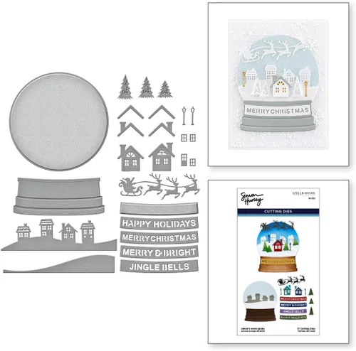 Vista 2 de Spellbinders S6-222 Muere grabado con globo de nieve de Simon Hurley