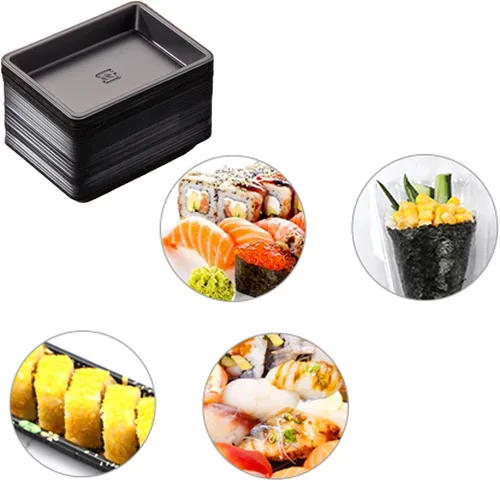 Vista 6 de Paquete de 100 platos de salsa rectangulares, mini platos desechables de postre para inmersión, platos de sopa, platos de soja, condimentos