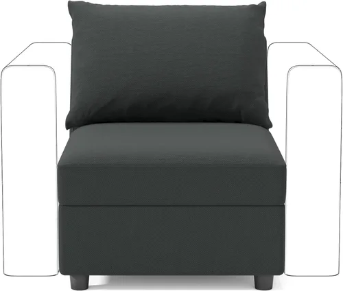 Vista 8 de Ainfox Sofá modular modular y sofás para sala de estar, módulo de sofá gris oscuro sin brazos de 27 pulgadas con almacenamiento, sofá para sala