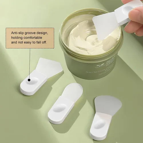 Vista 5 de Philbinden - 4 cepillos aplicadores de máscara facial, cepillo de silicona suave para máscara facial, espátula de maquillaje portátil para máscara