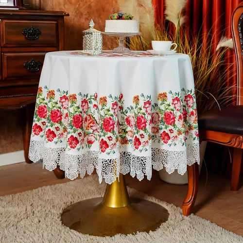 Vista 14 de SUTAVIA Mantel de encaje floral impermeable, rectangular, lavable, para el hogar, vacaciones, Acción de Gracias, Navidad, fiesta, comedor