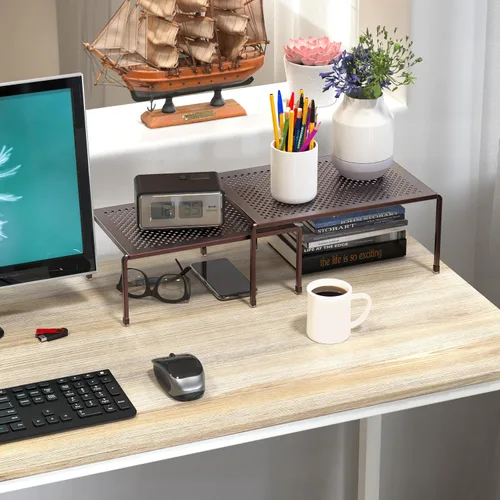 Vista 2 de Deco Brothers - Organizador de estantes ampliables para cocina y mostrador Bronce