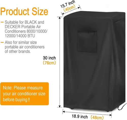 Vista 3 de Cubierta portátil para aire acondicionado, cubiertas de aire acondicionado para interiores, 19 x 16 x 30 pulgadas