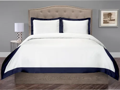 Vista 13 de Hotel Luxury - Juego de funda de edredón de 3 piezas de doble tono, 850 hilos, 100% algodón orgánico, colección de ropa de cama de alta calidad
