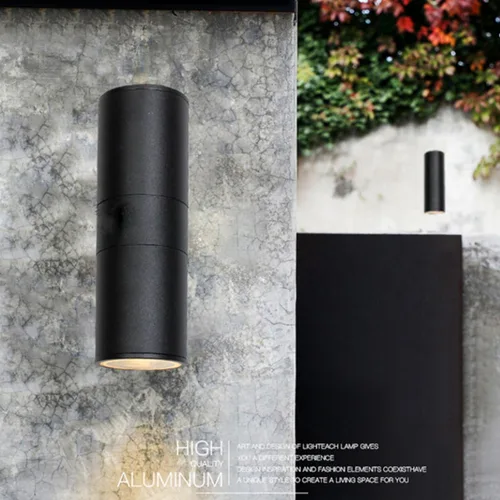 Vista 5 de MS-61818 - Lámpara de pared de doble cilindro impermeable arriba y abajo, lámpara de pared para exteriores, balcón, escalera, pasillo, exterior