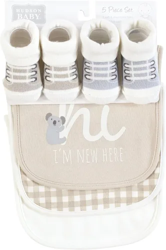 Vista 151 de Hudson Baby Conjunto de babero y calcetines unisex de algodón para bebé