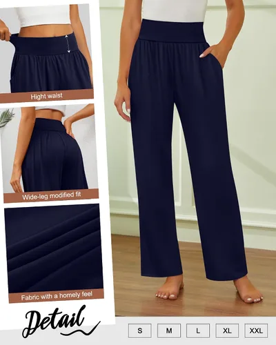 Vista 206 de Neer - Conjunto de 3 pantalones de yoga de pierna ancha para mujer - Pantalones deportivos cómodos, holgados, de cintura alta y casuales