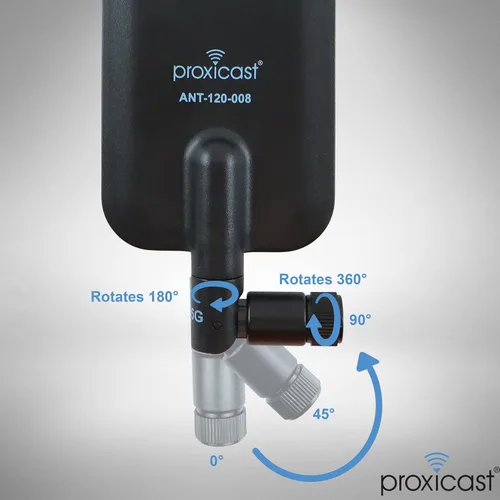 Vista 3 de Proxicast Antena universal de banda ancha 4G/5G/CBRS de 6 dBi con terminal giratorio omnidireccional (SMA macho) - Compatible con Cisco
