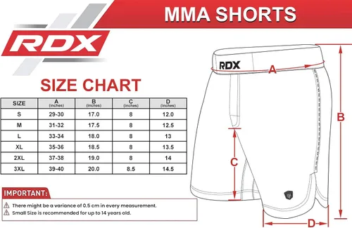 Vista 6 de RDX Pantalones cortos de MMA para entrenamiento y kickboxing Pantalones cortos de lucha para artes marciales, pelea de jaulas, Muay Thai, BJJ