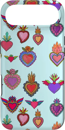 Vista 27 de Latinas Milagros Tin Hearts Phone Case Gift Watercolor Case for iPhone 17