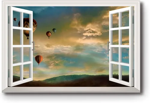 Vista 10 de Renditions Gallery Impresiones de pared de naturaleza para decoración de ventana para el hogar Inundado en la playa de arena, lienzo colgante