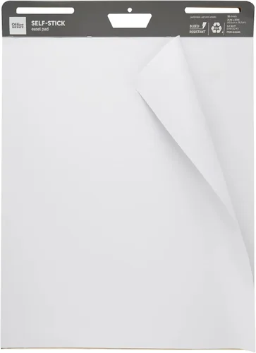 Vista 3 de Office Depot® Brand - Almohadilla de caballete autoadhesiva, 25 x 30 pulgadas, 30 hojas, 30% reciclado, blanco, 21509