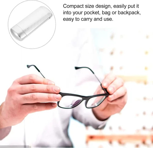 Vista 3 de KESYOO Estuche de aluminio para gafas de gafas, caja rígida de metal, caja dorada