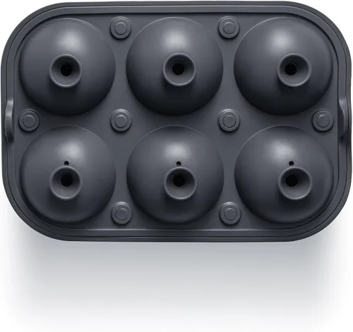 Vista 8 de Moldes para cubitos de hielo, esfera de silicona grande y combo cuadrado con embudo de llenado 2 Inch Round & Square Shapes, Built In Easy Fill