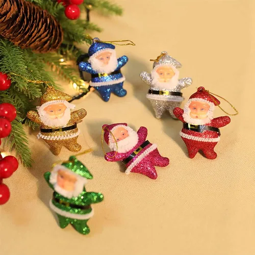 Vista 9 de Lindo mini árbol de Navidad estilo Papá Noel para decoración del hogar y varias ocasiones (colorido)