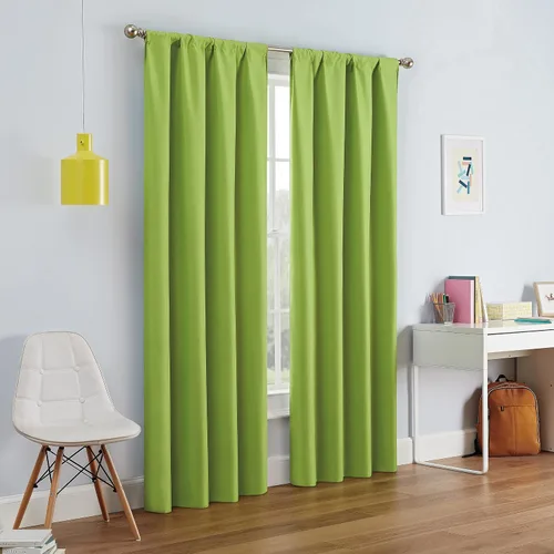 Vista 45 de ECLIPSE Kendall - Cortina térmica opaca moderna con bolsillo para cortinero, para dormitorio o sala de estar (1 panel), 42 x 54 pulgadas, alcachofa