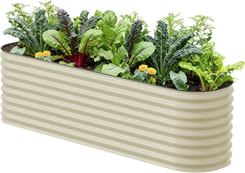 Vista 14 de Vego Garden Kits de cama de jardín elevada de 26" extra alta, caja de maceta elevada modular 4 en 1 para verduras, flores, frutas, cama de jardín
