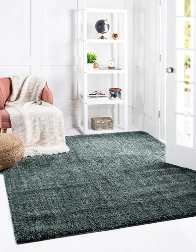 Vista 32 de Unique Loom Shaggy Chic Collection Alfombra de área, lanudo (2' x 3' 1", rectangular, azul arándano)