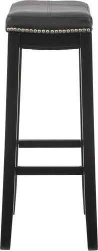 Vista 5 de Linon Claridge Taburete de bar, de 32 pulgadas., Madera, Negro