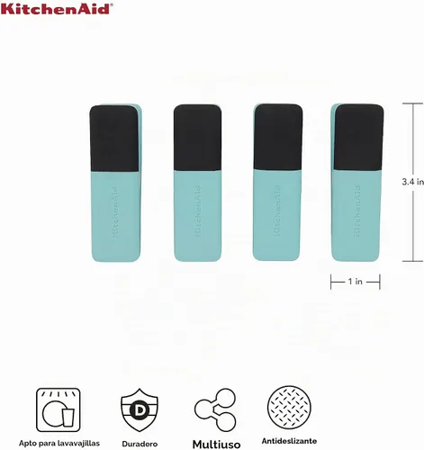 Vista 2 de KitchenAid Clips para bolsas pequeñas, juego de 4, Aqua Sky aguamarina (Aqua Sky)