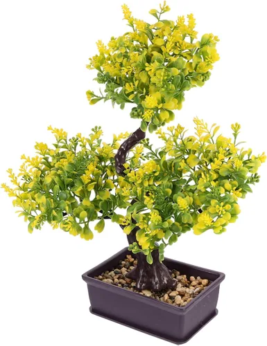Vista 10 de EXCEART Árbol bonsái artificial, plantas de plástico, adorno bonsái para decoración de boda, árbol bonsái de imitación verde
