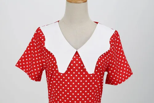Vista 7 de Vestido largo de verano de manga corta para mujer, vestidos de cóctel de lunares, vestidos de verano para invitados de boda para mujer, vestido