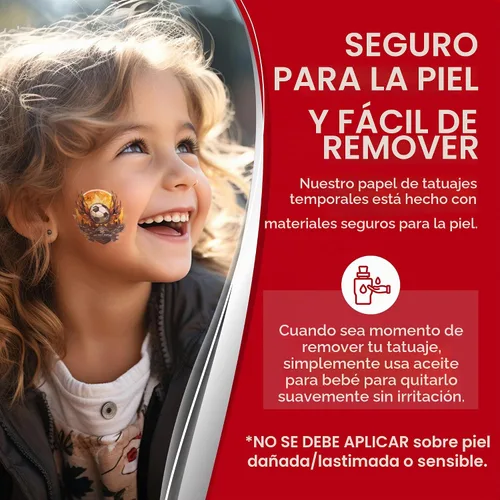 Vista 4 de BubblePop! Papel de tatuaje temporal imprimible para impresora de inyección de tinta, seguro para la piel, resistente al agua, hojas en blanco