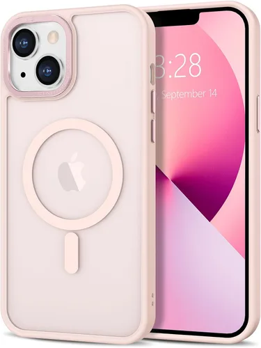 Vista 345 de Anuck - Funda magnética para iPhone 11 compatible con MagSafe, carcasa trasera mate translúcida dura, borde de TPU, delgada, resistente a impactos